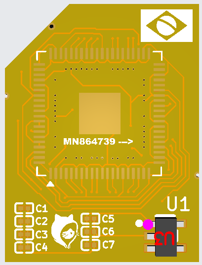Detalhe do regulador de 1,8 V integrado ao Flex 2.0